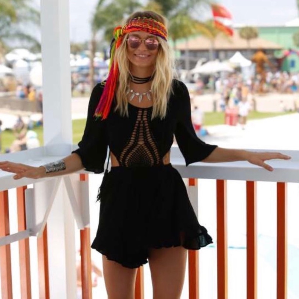 Black Backless Romper